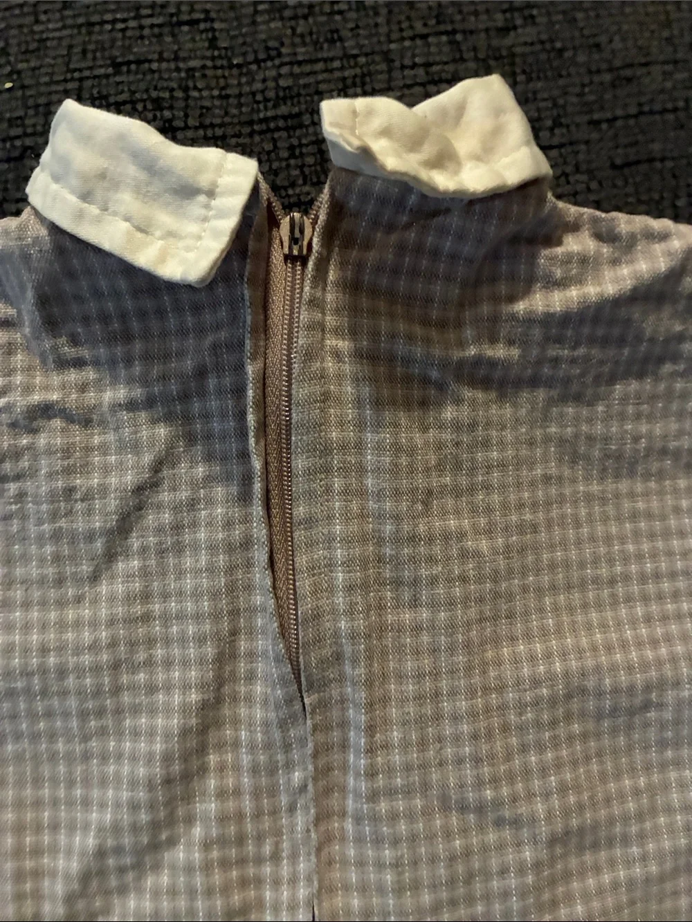 Vintage Boys Golf Romper with tie with checkered pattern